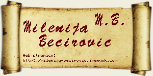 Milenija Bećirović vizit kartica